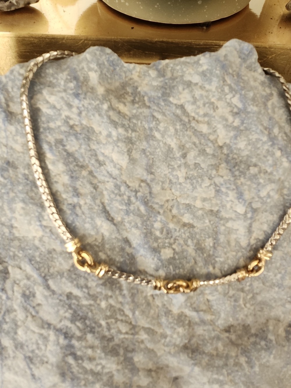 Two-Tone Silver and Gold Women's Chain Necklace